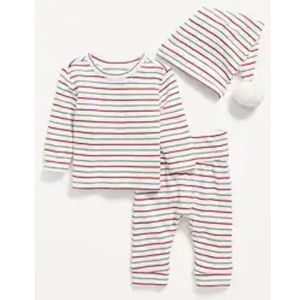 OLD NAVY NEWBORN 3PC BABY SET RED GREEN WHITE